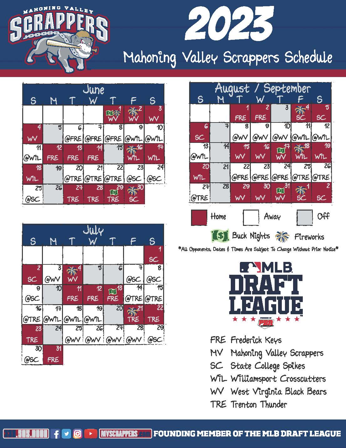 Scrappers & MLB Draft League Release 2023 Schedule - STN | Spanning the Need: Good News
