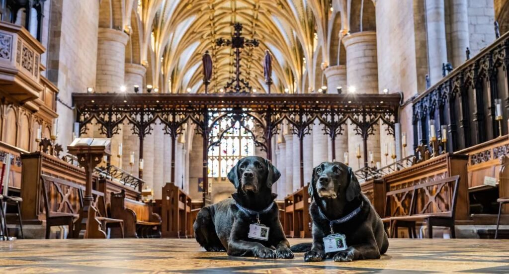 Dogs Become Service Animals for God – Working as Staff in 900-Year-old Historic Abbey
